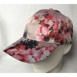 Floral Baseball Cap OS Pink Adjustable Back Strap Cottagecore